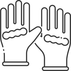 Vector glove outline icon, tool and hand protection related 4000x4000 Pixel, editable stroke whitebackground