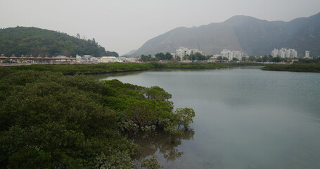 Obraz premium Mountain and sea in Tai O