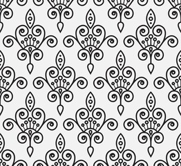 Seamless damask pattern vector