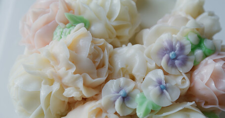 Butter cream flower cake dessert