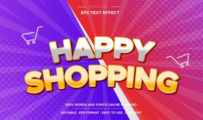 editable Happy shopping text effect