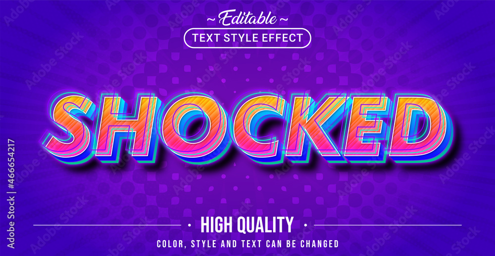 Poster Editable text style effect - Shocked text style theme.