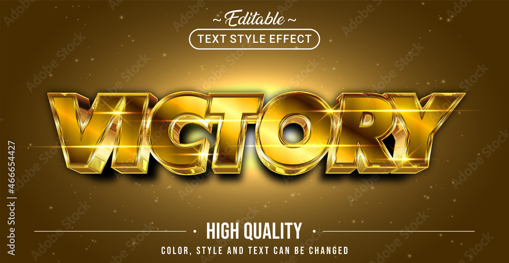Poster editable text style effect - victory text style theme.