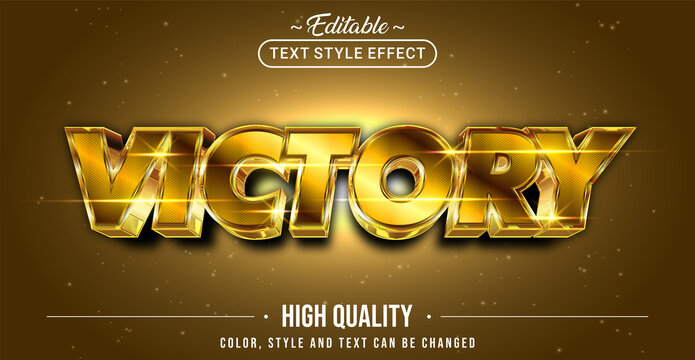 Editable text style effect - Victory text style theme.