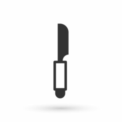 Grey Knife icon isolated on white background. Cutlery symbol. Vector