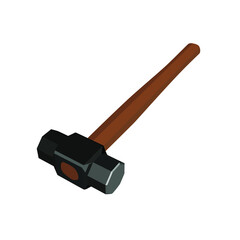 Sledge hammer, hammer, tool, hammer vector, Sledge hammer isolated on white background