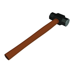 Sledge hammer, hammer, tool, hammer vector, Sledge hammer isolated on white background