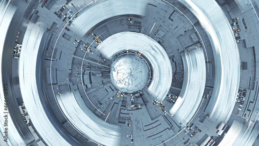 Poster futuristic mechanic mesh 3d rendering