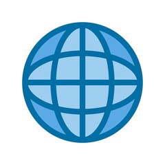 World Filled Blue Vector Icon Design