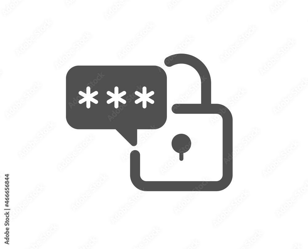 Poster lock icon. padlock password sign. security access pass symbol. classic flat style. quality design el