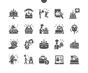 Fototapeta na wymiar Unicorn cake. Confectioner. Menu for restaurant and cafe. Birthday, fantasy, sweet food. Party and celebration. Vector Solid Icons. Simple Pictogram