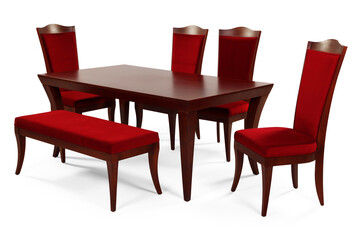 Obraz premium dining table and chairs isolated on white background 