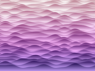 Abstract curves background. Smooth curves with gradients in purple and orange colors. Amazing vector illustration.