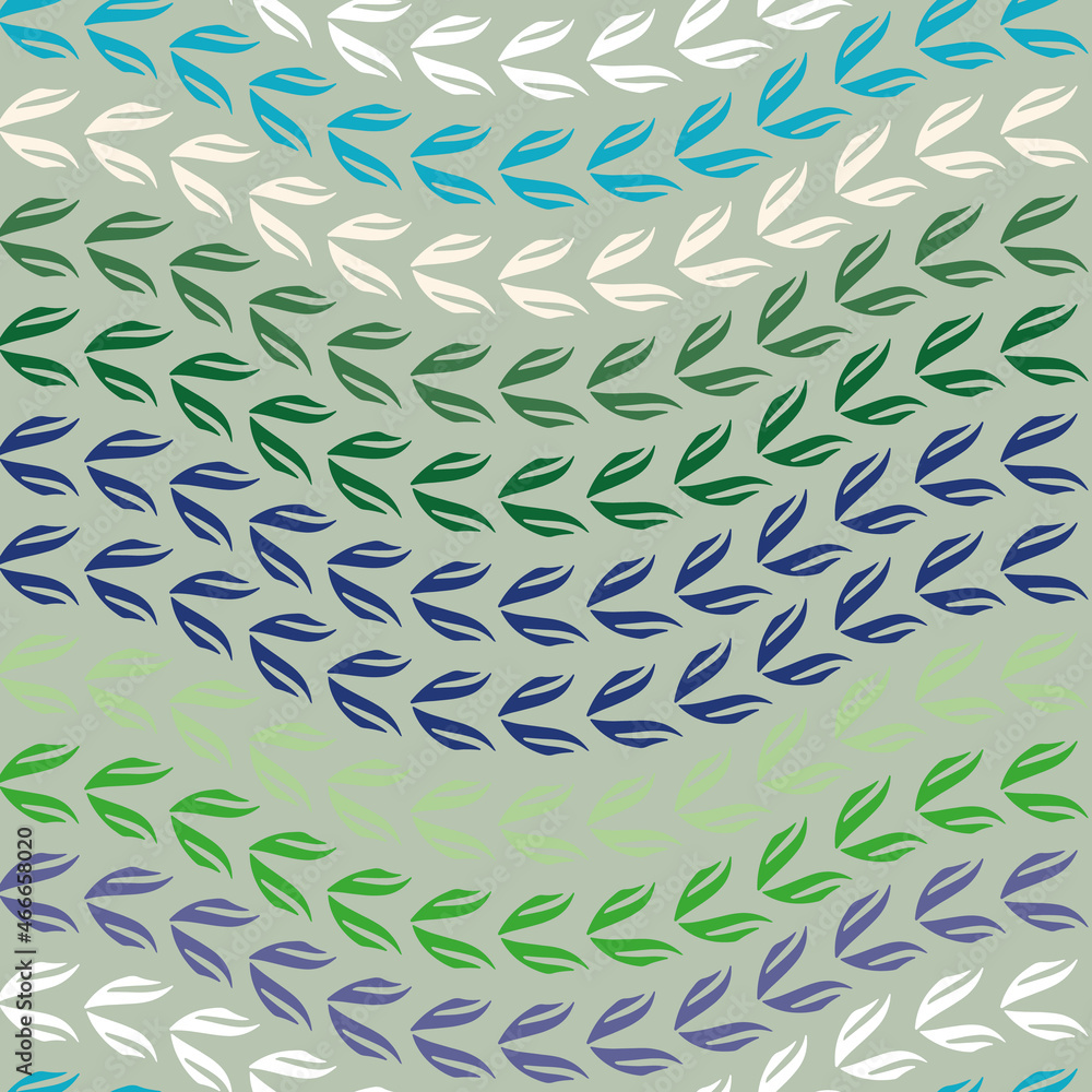 Poster flowing leafs in lot of colours vector seamless repeat pattern print background