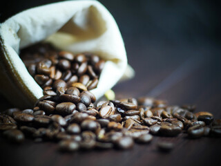 coffee beans in a sack