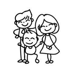 family character_happy family hand drawn