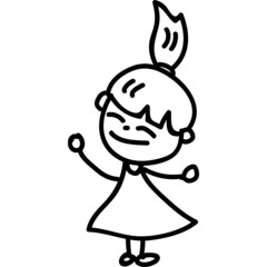 family character_happy girl hand drawn