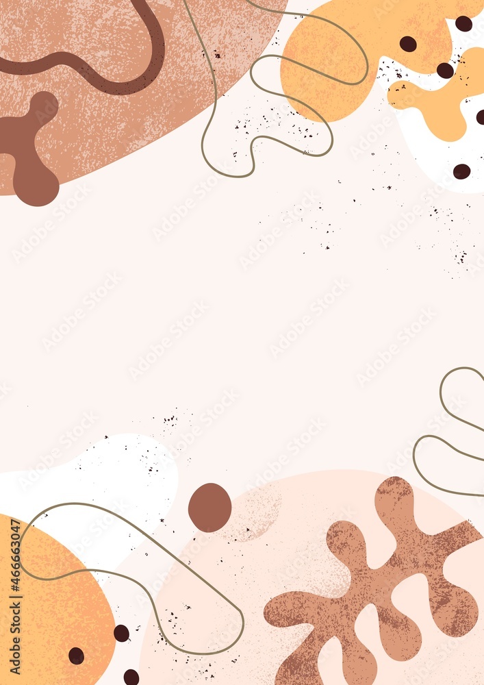 Aufkleber trendy abstract background with organic geometric shapes. modern minimal card design with leaf, plan