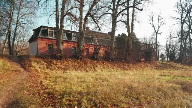 Old Red Brick House, Katvari Manor in Latvia. In the Manor Territory Is a 7 Ha Big Park With Hundred-year Old Linden. Famos Travel Destination in Latvia
