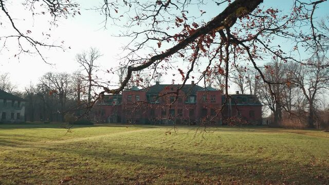 Old Red Brick House, Katvari Manor in Latvia. In the Manor Territory Is a 7 Ha Big Park With Hundred-year Old Linden. Famos Travel Destination in Latvia