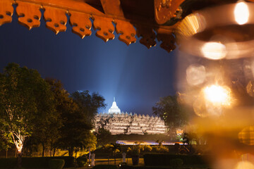 27 May 2010, Magelang, Java, Indonesia: Day Before Vesak Festival Night on Borobudur Temple, Indonesia