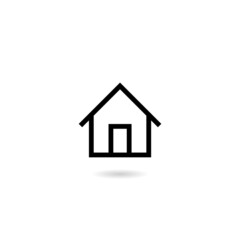 Obraz premium Home icon with shadow symbol for website