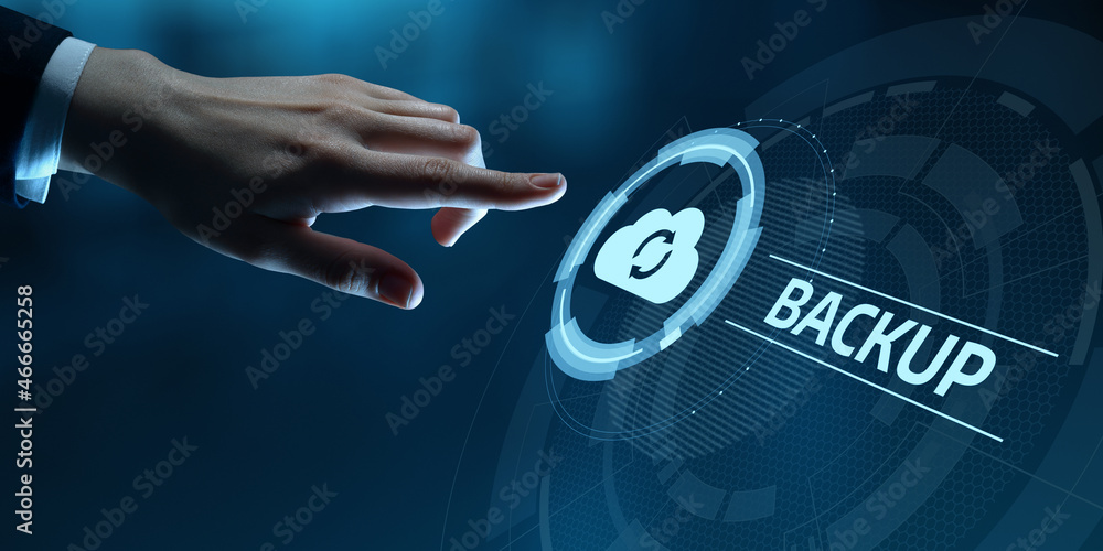 Poster backup storage data internet technology business concept