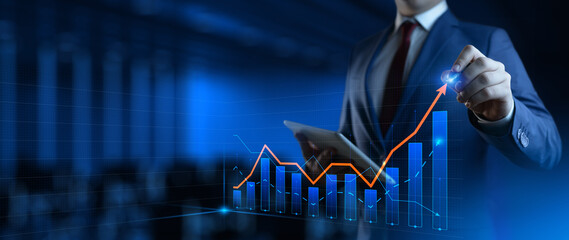 Financial Graph. Stock Market chart. Forex Investment Business Internet Technology concept