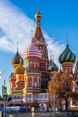 Fototapeta na wymiar St. Basil's Cathedral ancient architecture on Red Square in Moscow City