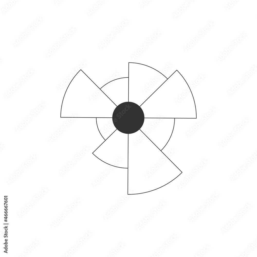 Poster windrose chart linear icon. simple illustration of windrose chart vector icon for web. stock vector 