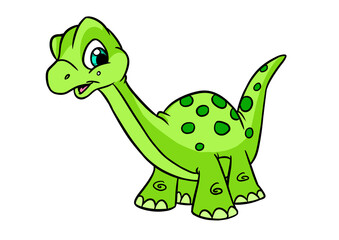 Little dinosaur diplodocus  illustration cartoon