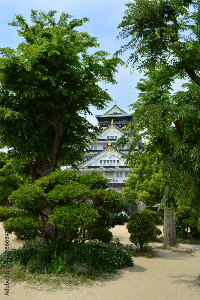 Sticker Famous Osaka castle in Japan