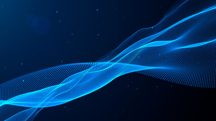 Dot blue wave light screen gradient texture background. Abstract technology big data digital background.Connecting dots and lines on dark backgroundConnecting dots and lines on dark background