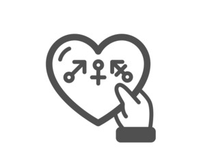 Genders icon. Inclusion sign. Gender diversity symbol. Classic flat style. Quality design element. Simple genders icon. Vector