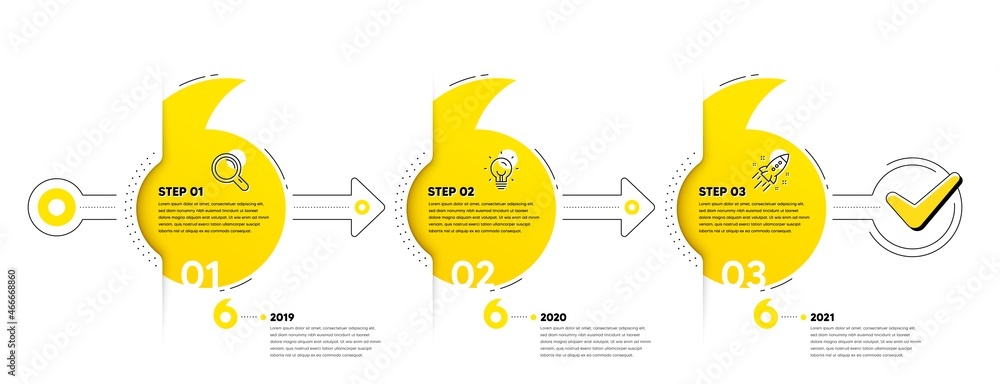 Poster business infographic template. quotes journey path infographics. timeline with 3 steps. workflow pro
