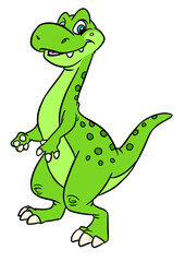 Big dinosaur funny raptor illustration character