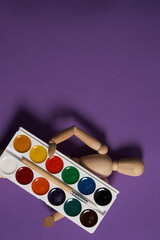 watercolor paint drawing design creative art purple background