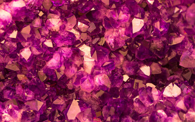 Amethyst pink crystals. Gems. Mineral crystals in the natural environment. Texture of precious and...