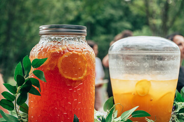 Catering in the outdoor summer park