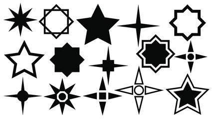 Stars icon for review product, internet website, and mobile application on white background.