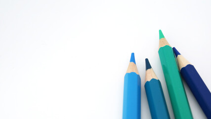 Close up colorful pencils Against White Background.  Back to School concept. School and creativity concept 