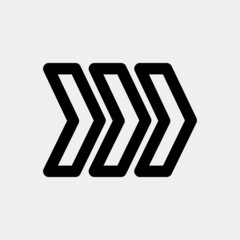 Fototapeta premium Fast forward arrow icon vector illustration in line style, use for website mobile app presentation