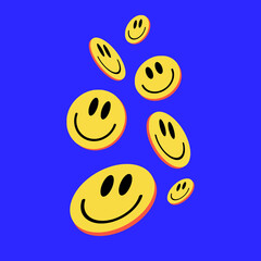 The Fall of Smile Happy Coins Vector Design.