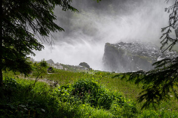 Krimmler waterfall in the mountains