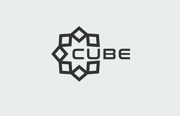 Initial C Cube Logo,  letter C  formed from cubes, usable for brand and company logo , vector illustration