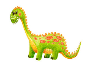 Fototapeta premium funny dinosaur watercolor isolated on white background