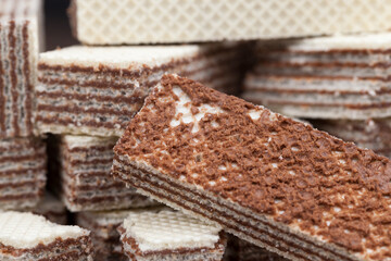 wheat waffles with chocolate filling