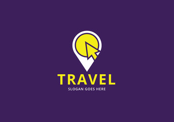 Cursor location logo vector. Logo represents Icons as place, position, travel, pointer, cursor, locations