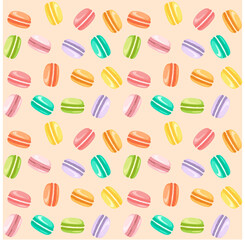 Seamless pattern with colored macarons
