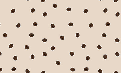 Coffee beans seamless pattern. For wrapping paper, wallpaper.